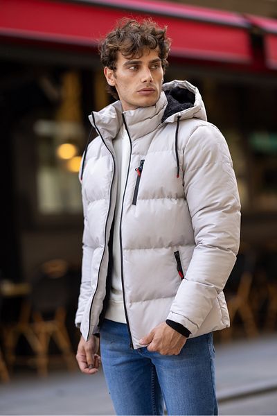 3MODA Мъжко водоустойчиво и ветроустойчиво пухено яке от кожа