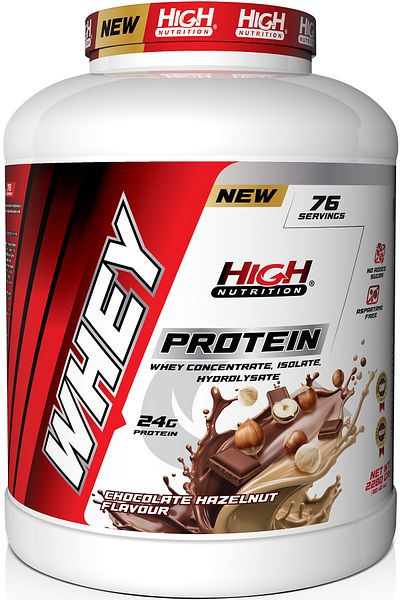High Nutrition 2280 G Whey Protein with Chocolate and Hazelnut Flavor - 24 grams 76 Serve