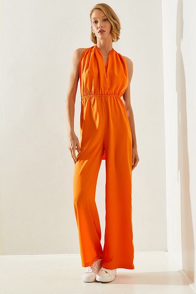 Bianco Lucci Back Low-cut Halter ElaStic WaiSt JumpSuit - 22167 60251656