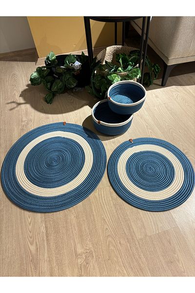 MaVaux Oslo Jute Wicker Σετ Πατάκια Μπάνιου - Σετ Μπάνιου 4 τεμαχίων