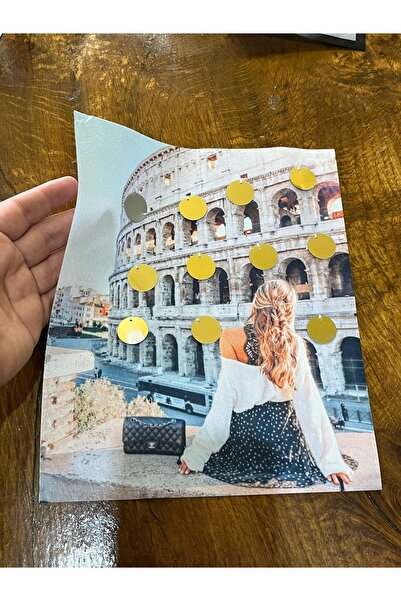 Gönülden Tasarım 23x20 см Паєткований пейзаж, вишивка аплікацією