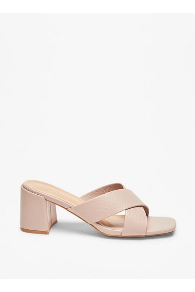Celeste Women's Textured Cross Strap Sandals with Block Heels
