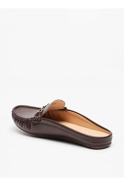 Flora Bella by Shoexpress Flora Bella Solid Slip-On Mules with Metal Accent