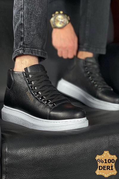 BZ Moda B258 Rome - Ορθοπεδική σόλα Μαύρα Γνήσιο Δέρμα Ανδρικά Αθλητικά Μποτάκια
