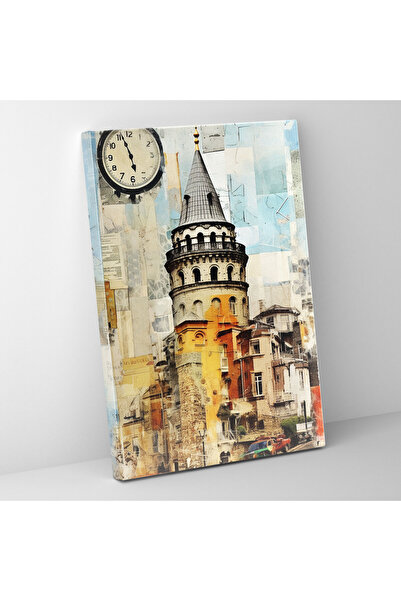 PaintedAnarchy Galata Tower Wall Art - Collage Works, Canvas Painting
