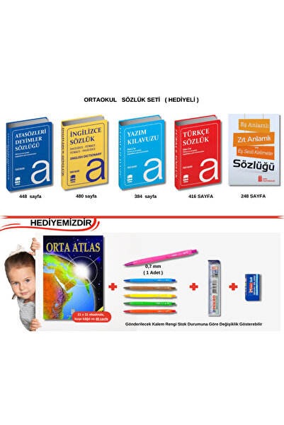 Ema Kitap Ortaokul Sözlük Seti Türkçe-İngilizce-Atasözleri Ve Yazım Klavuzu-E...