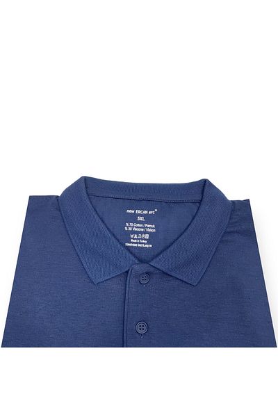Sadık Collection Plus Size Men's Polo Collar Sweater - Long Sleeve, Pocket, Combed Cotton 1104