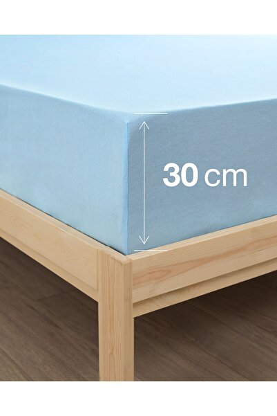 MODELHOME Blue Colored 100% Cotton Combed Fabric Single/Double Fitted Sheet (7 DIFFERENT SIZES)