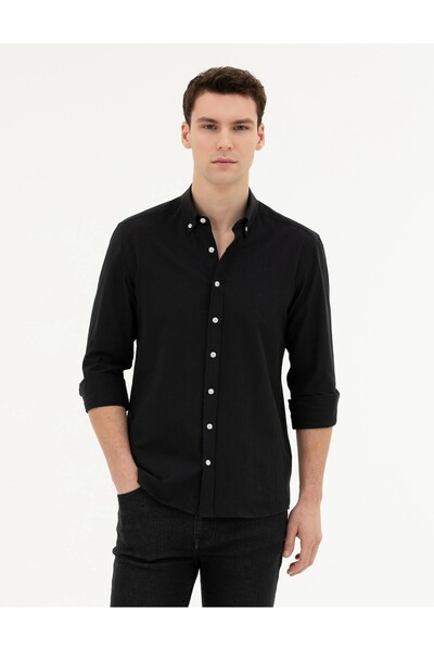 Pierre Cardin Erkek Siyah Gömlek