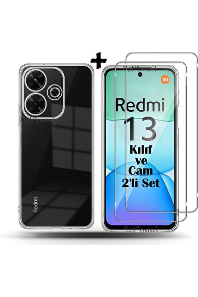 m.tk moveteck Xiaomi Redmi 13 4g Kılıf Kamera Korumalı Yumuşak Renksiz Şeffaf...