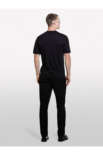 Sisley Ανδρικό μαύρο μπλουζάκι με στάμπα από 100% βαμβάκι με κανονική κοπή