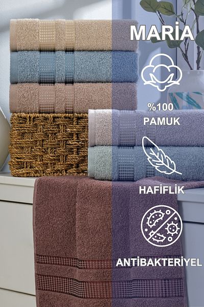moke e ticaret Maria 50X85 Hand and Face Towel Set