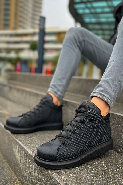BZ Moda B111 Milano - Ορθοπεδικές ανδρικές αθλητικές μπότες, casual δέρμα, μαύρα κορδόνια CST