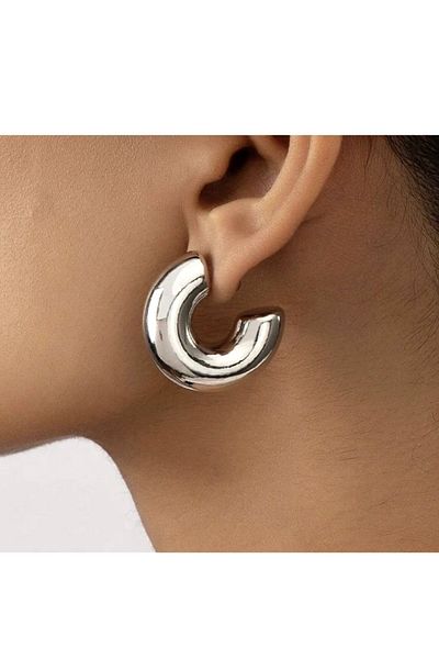 gaila design Balloon Open Hoop Silver Color Earrings