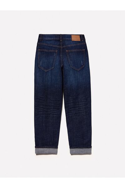 Sisley Indigo Women's Denim Trousers - High Waist, Curved Leg, Stretch Cotton