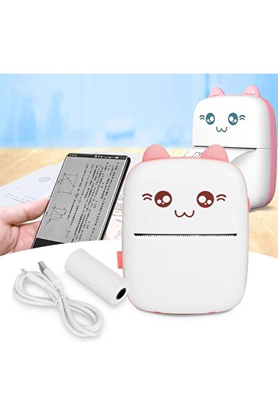 qasul Taşınabilir Portatif Mini Cep Yazıcı Bluetooth Bağlantılı Telefon Bilgi...