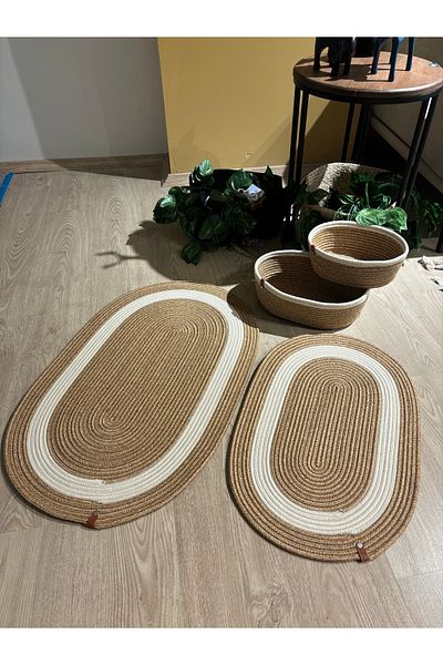 MaVaux Amsterdam Jute - Σετ 4 ψάθινα πατάκια μπάνιου