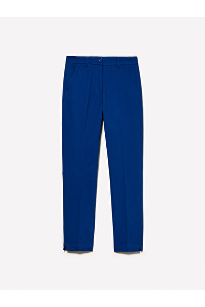 Sisley Kadın Saks Mavisi Slim Fit Gabardin Pantolon