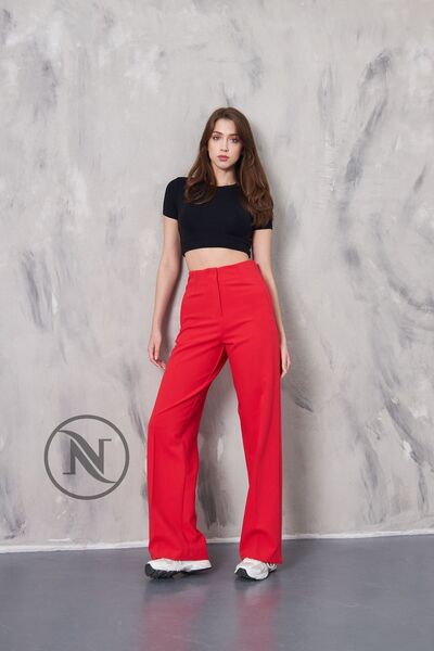 KAROL PALAZZO YÜKSEK BEL FLATOLU PANTOLON