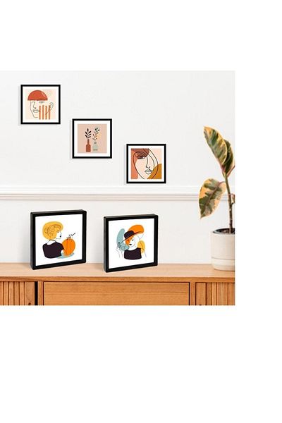 Senden Hediye 14X14Cm Black and White 5 Pack Adhesive Pola Frames
