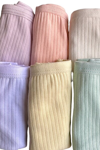 Tutku 6'lı Pamuklu Kız Cocuk Pastel Renk Fitlli Boxer - Marka Dondeza