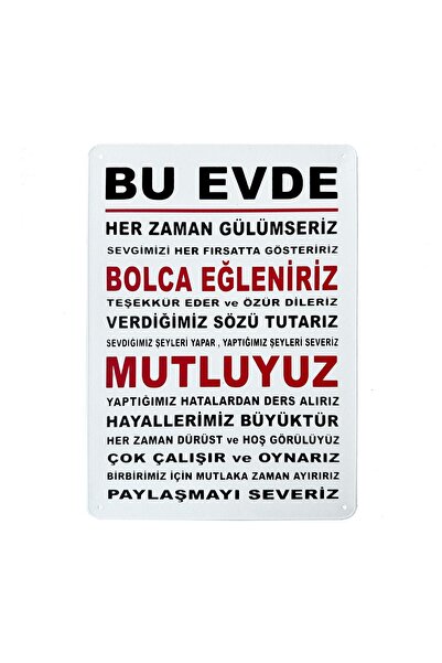 CARMA CONCEPT BU EVDE MUTLUYUZ, METAL POSTER, RETRO METAL TABLO,EV,OFİS, CAFE...