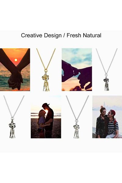 DM Takı Ali and Nino Symbol of Love Special Design Hugging Lover Necklace