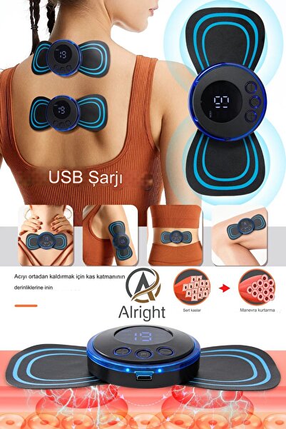 Alright Dijital Ekranlı Masaj Pedi Katlanır TaşınabilirTam Otomatik Ems Vücut Makinesi Kelebek(Massage Tool)