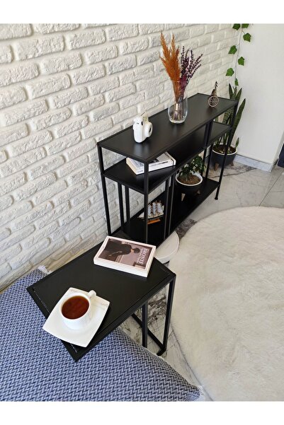 Home Mondrian Dresuar Siyah Ahşap & Velora C Sehpa Siyah Ahşap