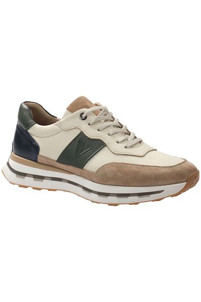 Voyager V24ya-6672 Beige Green Men's Sneakers - Nubuck Leather Shoes