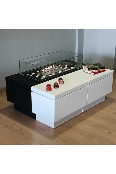 BLUEFLAME BLACK & WHITE BACASIZ BİO ETANOL ŞÖMİNE ( 1 LİTRE BACASIZ ŞÖMİNE YA...