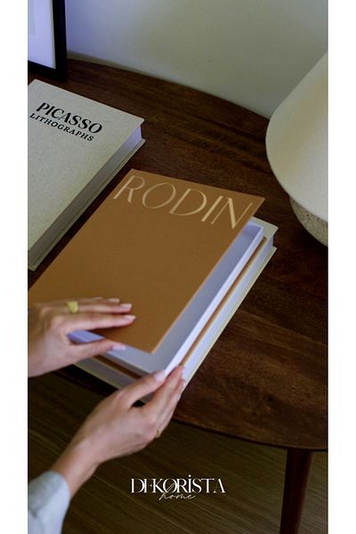 HOME DEKORİSTA Fabric Covered Single Decorative Book Box (Rodine)