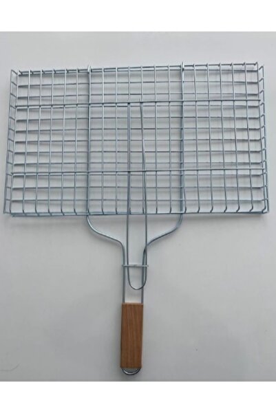 mobilreyon Izgara 26x43 cm , Ağaç Saplı Tel Izgara , Kamp Mangal , Et - Balık - Tavuk kanat
