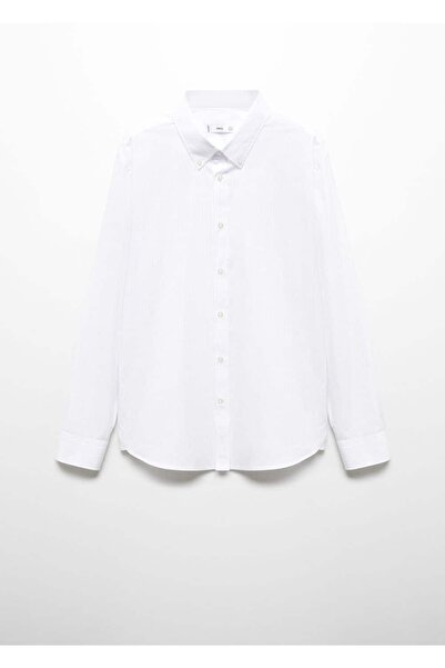 MANGO Man Pásikavá bavlnená košeľa bežného strihu