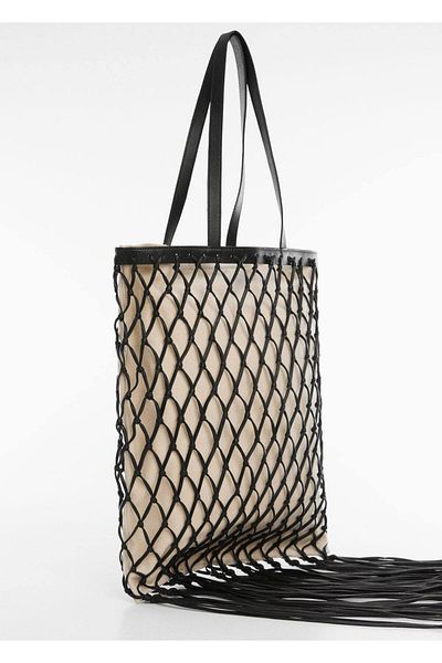 MANGO Woman Leather Shopper Bag - Stylish and Practical