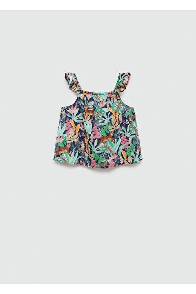 MANGO Baby Tropikal desenli bluz