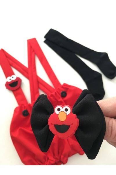 tubibebe Susam Sokağı Konsept Elmo Doğumgünü Kostümü - Elmo Cakesmash Pastapa...