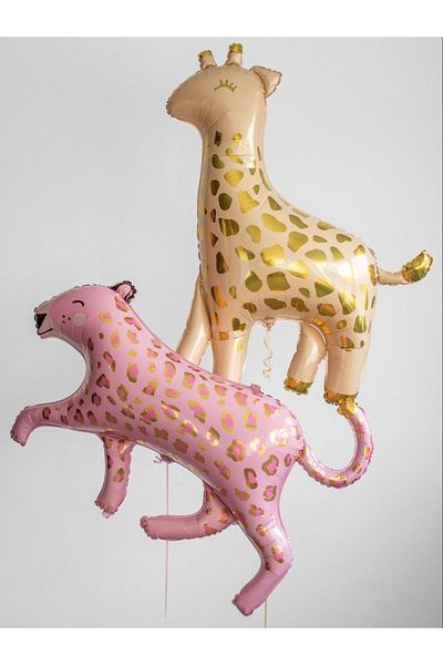 Partifabrik Safari Themed Giraffe Panther 2 Piece Balloon Set