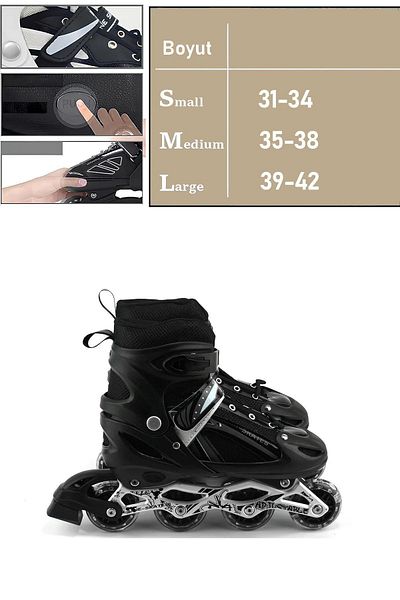 Depomiks Avm Girl Boy Adjustable Practice Wheeled Lighted Practice Kids Roller Skates