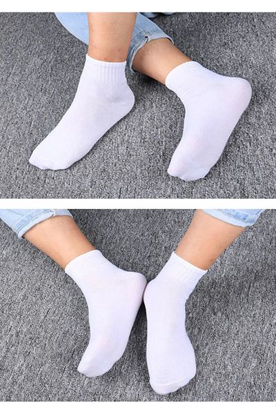 Bambu Unisex Plain White Half Toe Bamboo Socks 6-Pack the Toe Is Seamless