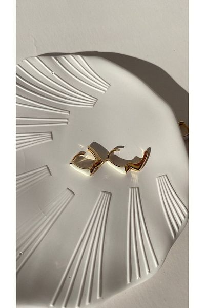 Glowear Atelier Pearlescent Gold Detailed Minimal Earrings