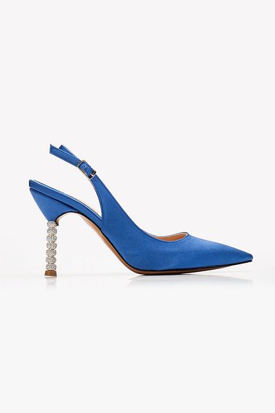 ElloLita Design special Saks Blue Satin Stone Stiletto