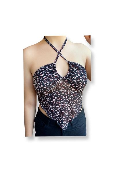 miatamer Bluză Crop Model Bandana