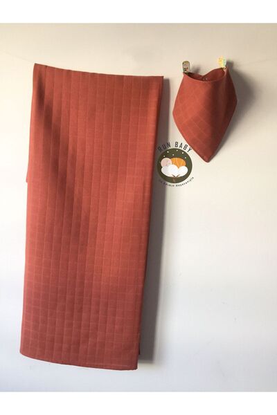 runbaby 100% Cotton Baby Tile Muslin Set - 75x75cm Cover Farul Pacifier Strap