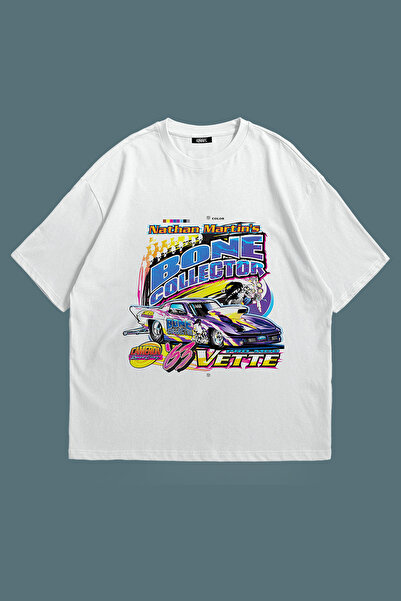 Grove Fashion Unisex Oversize T-Shirt - Bone Collector Car Printed