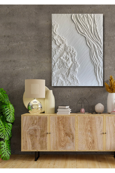 MAİNTHEAHOME Dokulu Bohem Modern Alçı Kanvas Tablo