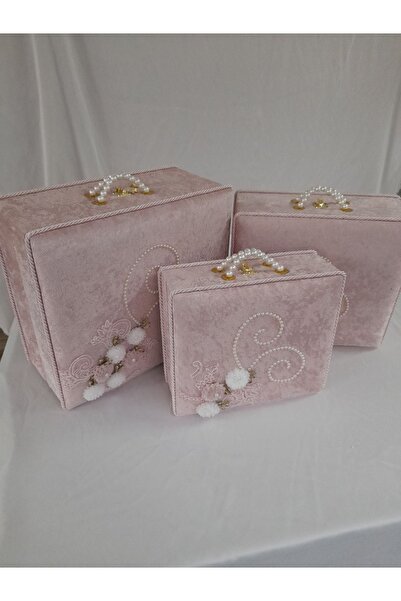 ÖzkınaEvi Söz Nişan Bohça Düğün Çeyiz Sandığı Çanta 3 Lü Set