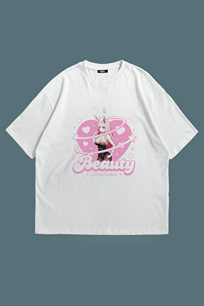 Grove Fashion Unisex Oversize T-Shirt - Beauty Anime Girl Printed