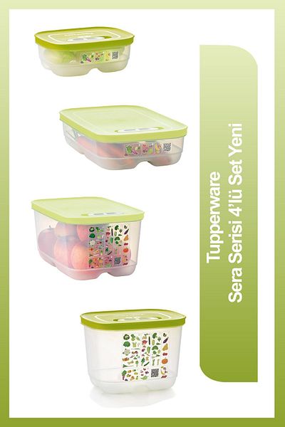 Tupperware Greenhouse Series 4-Piece - Lime and Yellow Pot, New Model