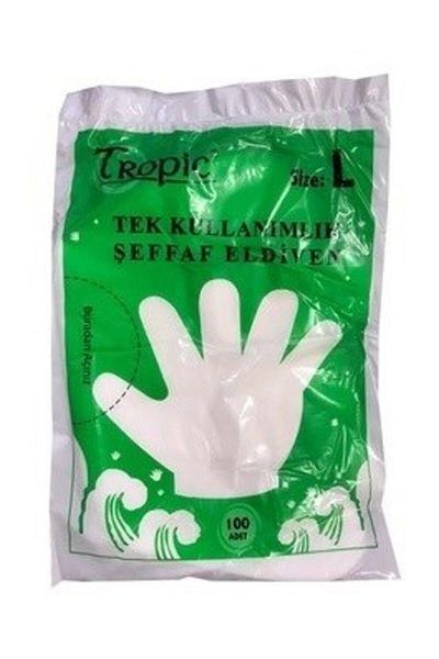Tropik قفازات تروبيك شفافة للاستعمال مرة واحدة (حقيبة) 100 قطعة